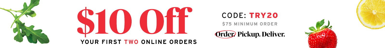 $10 off 75 or more Code: TRY20